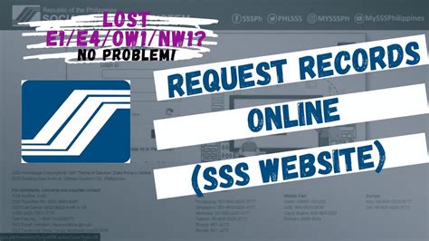 How to Request Records on SSS Website Online (E1 / E4 / RS1 .